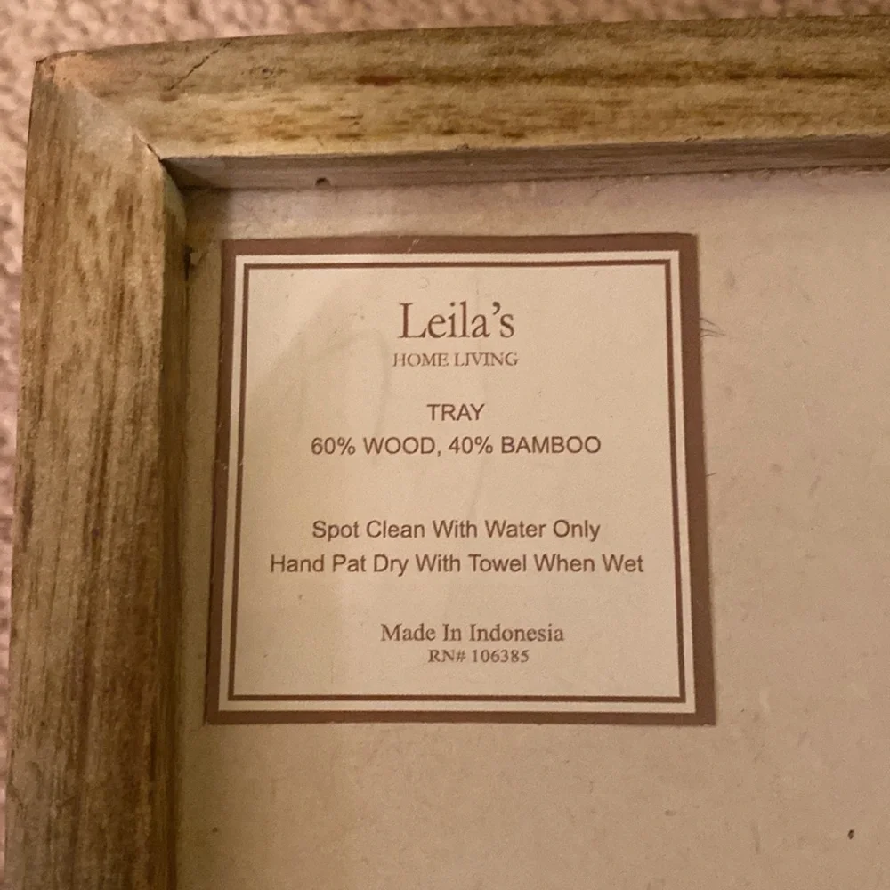 Bamboo wood square tray